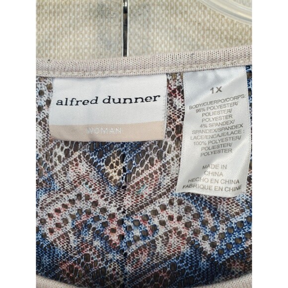 Alfred Dunner Woman Studded Paisley Lace Back Knit Tunic Size 1X - Picture 3 of 7